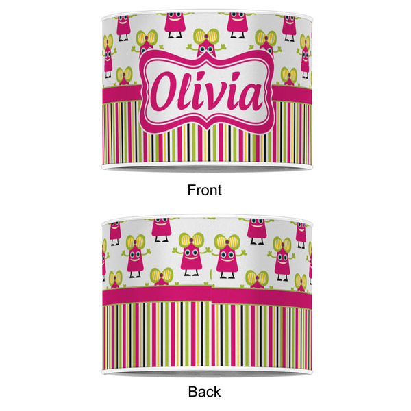 Pink Monsters & Stripes 12" Drum Lampshade - APPROVAL (Poly Film)