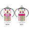 Pink Monsters & Stripes 12 oz Stainless Steel Sippy Cups - APPROVAL