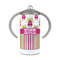 Pink Monsters & Stripes 12 oz Stainless Steel Sippy Cups - FRONT