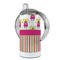 Pink Monsters & Stripes 12 oz Stainless Steel Sippy Cups - FULL (back angle)