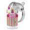 Pink Monsters & Stripes 12 oz Stainless Steel Sippy Cups - Top Off