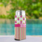Pink Monsters & Stripes Can Cooler - Tall 12oz - In Context