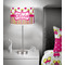 Pink Monsters & Stripes 13 inch drum lamp shade - in room