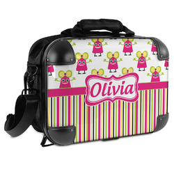 Pink Monsters & Stripes Hard Shell Briefcase - 15" (Personalized)
