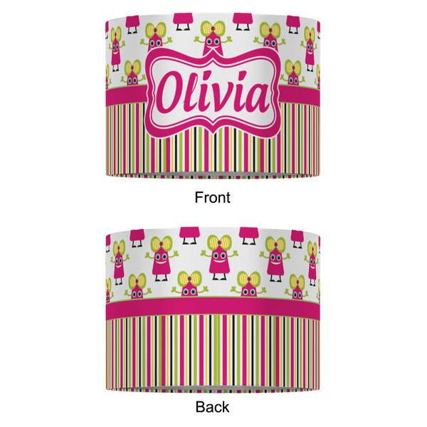 Pink Monsters & Stripes 16" Drum Lampshade - APPROVAL (Fabric)