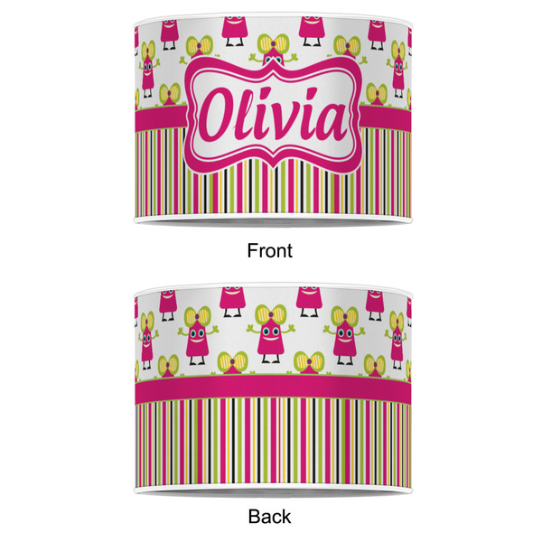 Pink Monsters & Stripes 16" Drum Lampshade - APPROVAL (Poly Film)