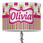 Pink Monsters & Stripes Drum Lamp Shade (Personalized)