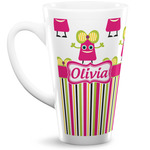 Pink Monsters & Stripes 16 Oz Latte Mug (Personalized)