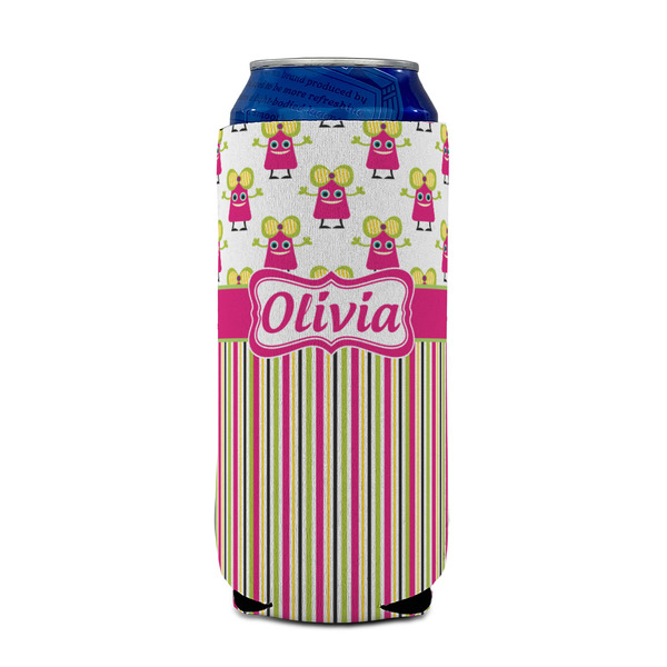 Pink Monsters & Stripes 16oz Can Sleeve - FRONT (on can)