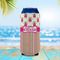 Pink Monsters & Stripes 16oz Can Sleeve - LIFESTYLE
