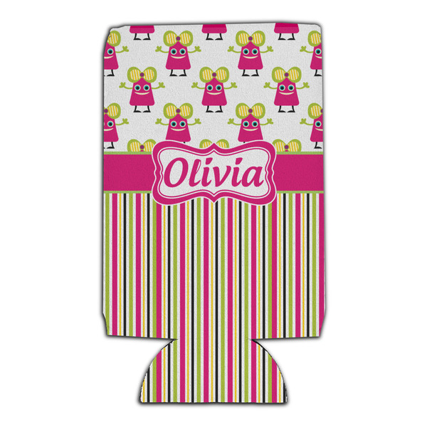 Pink Monsters & Stripes 16oz Can Sleeve - Set of 4 - FRONT