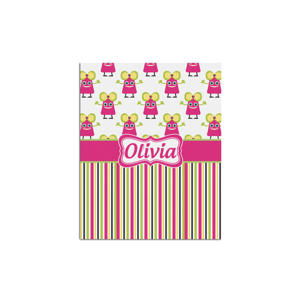 Custom Pink Monsters & Stripes Poster - Multiple Sizes (Personalized)
