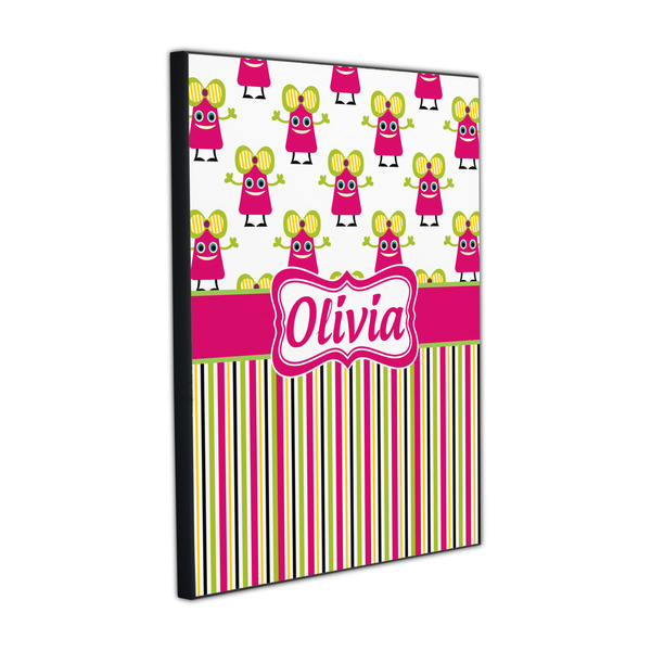 Pink Monsters & Stripes 16x20 Wood Print - Angle View