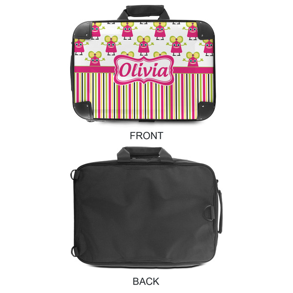 Pink Monsters & Stripes 18" Laptop Briefcase - APPROVAL