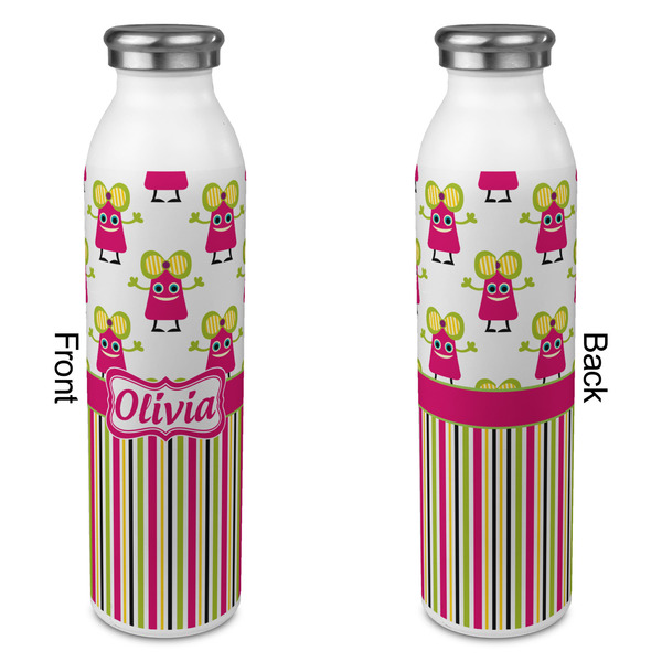 Pink Monsters & Stripes 20oz Water Bottles - Full Print - Approval