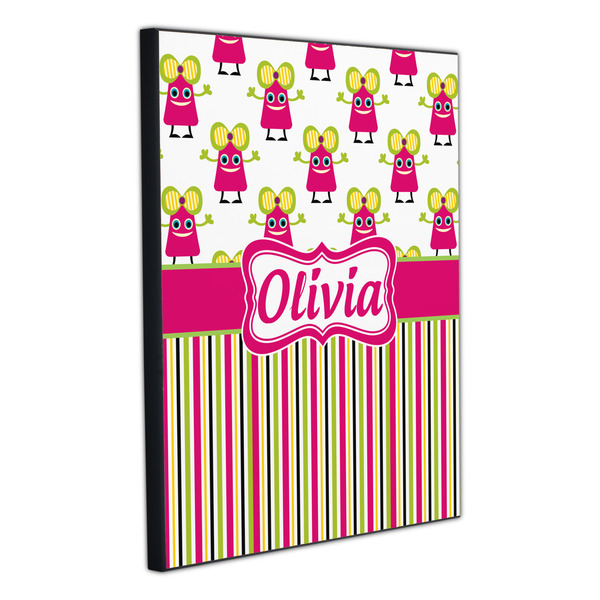 Pink Monsters & Stripes 20x24 Wood Print - Angle View