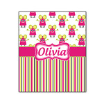 Pink Monsters & Stripes Wood Print - 20x24 (Personalized)