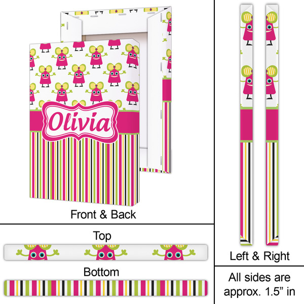 Pink Monsters & Stripes 20x30 - Canvas Print - Approval