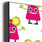Pink Monsters & Stripes 20x30 Wood Print - Closeup