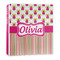 Pink Monsters & Stripes 3-Ring Binder - 1 inch (Personalized)