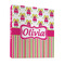 Pink Monsters & Stripes 3 Ring Binders - Full Wrap - 1" - FRONT
