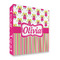 Pink Monsters & Stripes 3 Ring Binders - Full Wrap - 2" - FRONT