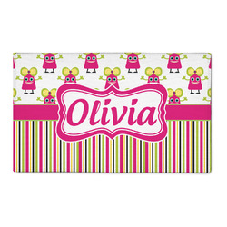Pink Monsters & Stripes 3' x 5' Patio Rug (Personalized)