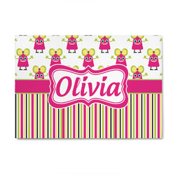 Pink Monsters & Stripes 4' x 6' Patio Rug (Personalized)
