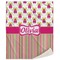 Pink Monsters & Stripes Sherpa Throw Blanket (Personalized)