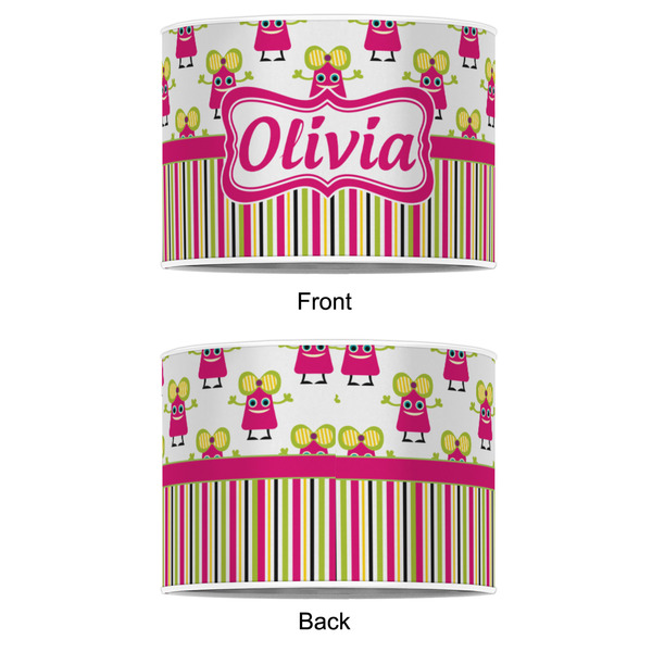 Pink Monsters & Stripes 8" Drum Lampshade - APPROVAL (Poly Film)