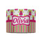 Pink Monsters & Stripes 8" Drum Lampshade - FRONT (Fabric)