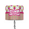 Pink Monsters & Stripes 8" Drum Lampshade - ON STAND (Fabric)