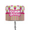 Pink Monsters & Stripes 8" Drum Lamp Shade - Fabric (Personalized)
