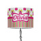 Pink Monsters & Stripes 8" Drum Lamp Shade - Poly-film (Personalized)