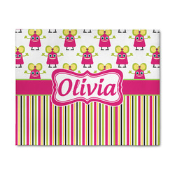Pink Monsters & Stripes 8' x 10' Patio Rug (Personalized)