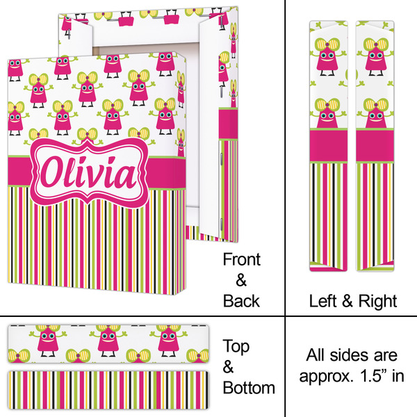 Pink Monsters & Stripes 8x10 - Canvas Print - Approval