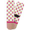 Pink Monsters & Stripes Adult Crew Socks - Single Pair - Front and Back