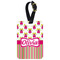 Pink Monsters & Stripes Aluminum Luggage Tag (Personalized)