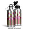 Pink Monsters & Stripes Aluminum Water Bottle - Alternate lid options