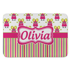 Pink Monsters & Stripes Anti-Fatigue Kitchen Mat (Personalized)