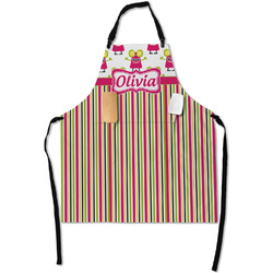 Pink Monsters & Stripes Apron With Pockets w/ Name or Text