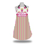 Pink Monsters & Stripes Apron w/ Name or Text