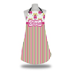 Pink Monsters & Stripes Apron w/ Name or Text