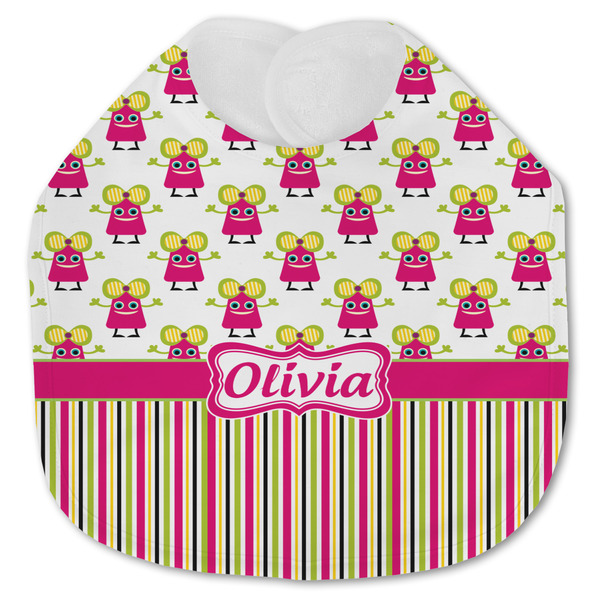 Pink Monsters & Stripes Baby Bib - AFT closed