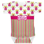Pink Monsters & Stripes Baby Bodysuit 6-12 (Personalized)