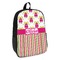 Pink Monsters & Stripes Backpack - angled view