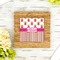 Pink Monsters & Stripes Bamboo Trivet with 6" Tile - LIFESTYLE