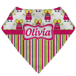 Pink Monsters & Stripes Bandana Bib (Personalized)