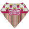 Pink Monsters & Stripes Bandana Bib (Personalized)