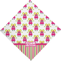 Pink Monsters & Stripes Dog Bandana Scarf w/ Name or Text